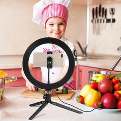 26cm 10 inch Led Ring Selfie Light Dimmable Photography Lighting Kit Usb Charge Lamp With Tripod For Live Video 120 Lamp Beads