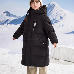 Kids Winter Down Jacket For Boy Girl Hooded Waterproof Thick Warm Teenage Girl Down Jacket 5-14 Years Kids Parka Outwear Coat