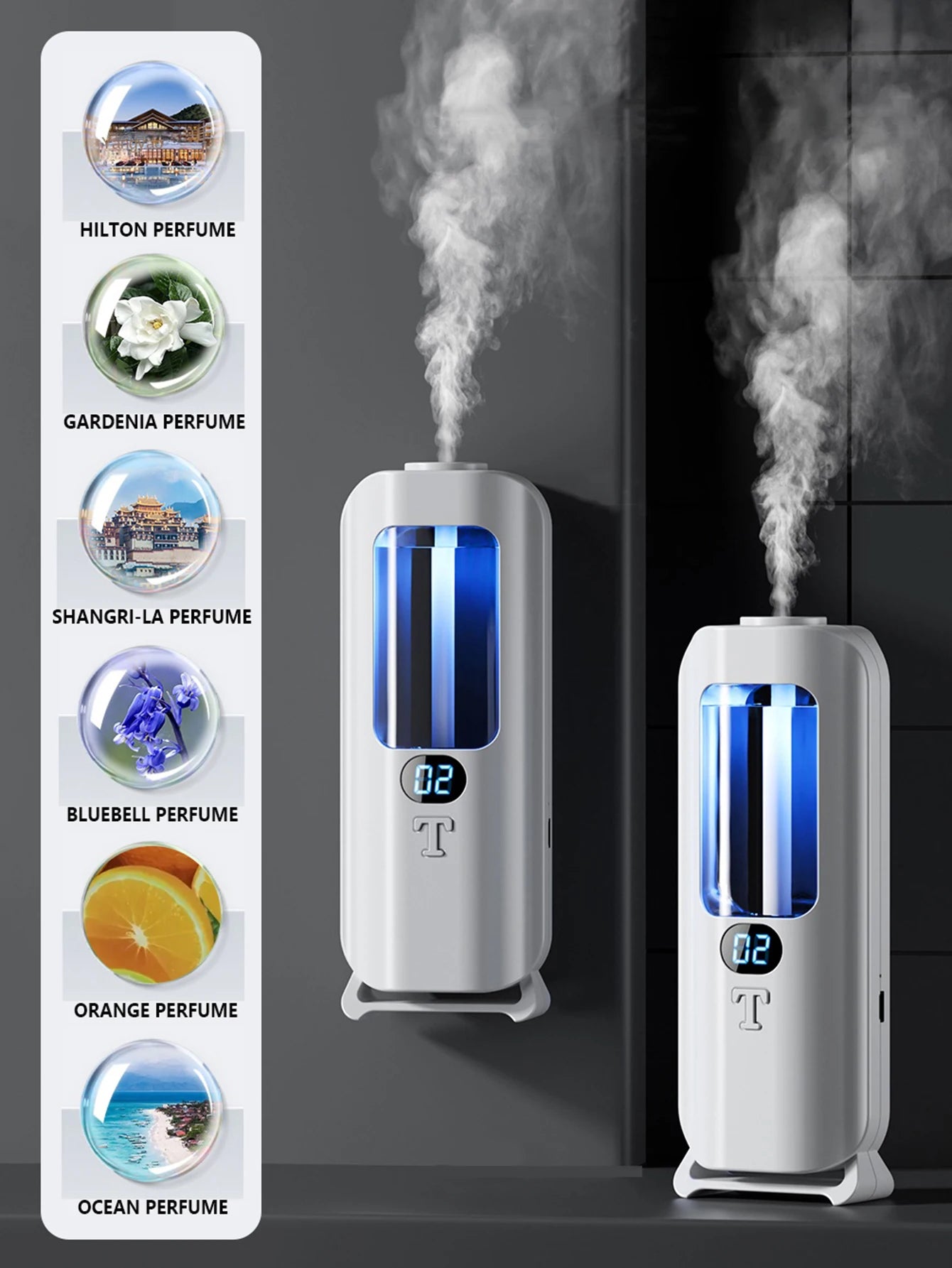 Automatic Aromatherapy Machine And Air Humidifier With Digital Display And Colored Lights -Machine Office Home, And Bathroom Home Decor