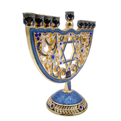 Hand Painted Candle Holder for Hanukkah Menorah Candlestick Candelabrum Candle Stand for Christmas Party Wedding Home Decor Gift
