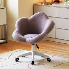 Formwell Home Office Chair with Mid-Back Upholstered Modern Tufted Computer Task Chair Swivel Height Adjustable lambswool Office Furniture