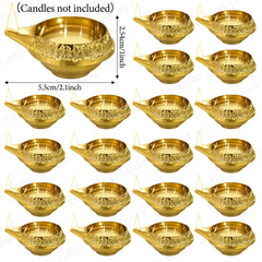4-50Pcs  Diya Brass Oil Lamp Copper Butter Lamp Holder Traditional Indian Oil Lamp For Puja Kuber Indian Diwali Gifts