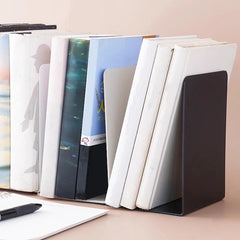 L-Shaped Desktop Bookends – Minimalist Book Support Rack