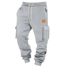 Men's Cargo Pants 2025 New Casual Loose Autumn Winter Straight Baggy Pants Multi-Pockets Solid Color Pinting Sweatpants ﻿