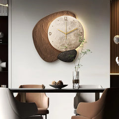 Restaurant clock wall decoration painting creative 3D high-end feeling living room clock table wall clock Home Decor