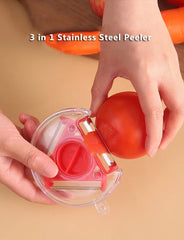 3 In 1 Fruit and Vegetable Peeler Multifunctional Vegetable Shredding Tools Stainless Steel Blade Peel Grater Kitchen Tools