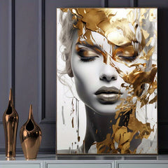 Modern Abstract Woman Face Print Art Posters, Wall arts Canvas Painting, Living Room and Bedroom Decor Cuadros No Framed