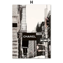 Luxury Store Street Landscape Canvas Wall Art – Nordic Living Room Decor