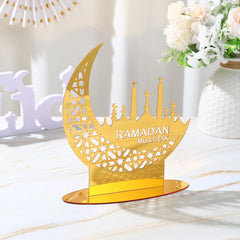 Ramadan Tray Table Centerpieces Plate Acrylic Ramadans Eid Mubarak Decorations for Home 2025 Islam Muslim Festival Party Gifts