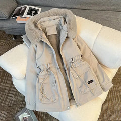 Korean Style Women’s Hooded Winter Parka – Thick Warm Coat