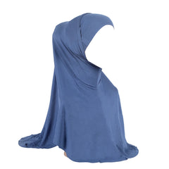 Women 2 Piece Solid Color Amira Jersey Muslim Hijab Soft Stretch Head Scarf with Tube Inner Underscarf Cap Hood Prayer Turbante