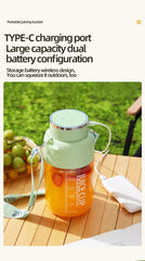 Wireless Portable Juicing Bucket Electric 800ml Sports Cup Fresh Fruit Juicer With Large Capacity and 10 Stainless Steel Blades