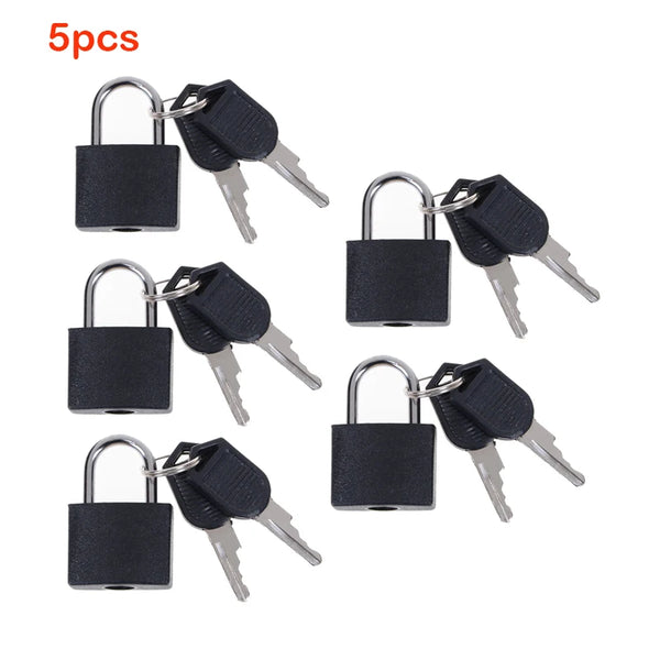 5PCS 22mm Small Mini Strong Steel Padlock Travel Suitcase Diary Lock With 2 Keys Colored plastic case padlock Decoration