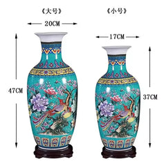 Jingdezhen Floor-standing Ceramic Large Flower Vase for Floral Arrangement Simple European-style Living Room Modern Home Decor C