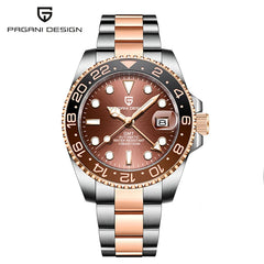 PAGANI DESIGN PD-1662 Luxury GMT Men Mechanical Wristwatch Sapphire Glass Stainless Steel 100M Waterproof Automatic Watches