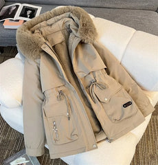 Korean Style Women’s Hooded Winter Parka – Thick Warm Coat