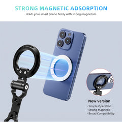 Foldable Magnetic Phone Holder Tripod Mount for Magsafe iPhone 16 15 14 13 12 DSLR Camera Tripod Accessories w 1/4" Cold Shoe