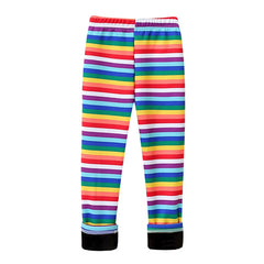 Girls Warm Plush Long Pants for Autumn Spring Cartoon Butterfly Striped Soft Cozy Leggings Fleece-Lined Bottoms Kids Casual Wear