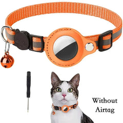 Anti-Lost Cat Collar for Airtag GPS Tracker Protective Case With Bell Reflective Cats Accessories Pet Products