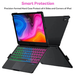 360 Degree Magic Keyboard Case For iPad Air13 11 2024 M2 Pro12.9 11 iPad 10.5 10.2 7/8/9 10th Air4 5 10.9 Backlit Keyboard Funda