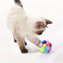 1/3PCS Cat Toys Cat Plush Ball Toy Pet Elastic Bell Ball Self Hi Ball Playing Cat Colorful Woolen Ball Pet Shop