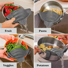 1pc, Strainer, Pot Strainer, Adjustable Clip On Strainer For Pots Pans And Bowls, Kitchen Pot Strainer Cooking Essentials, Kitchen Tools