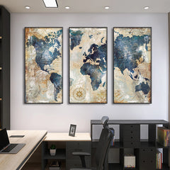 Abstract Wall Art Canvas Prints World Map Paintings For Living Room Wall Artwork Bedroom Posters and Pictures For Home Decor
