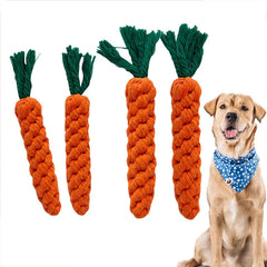 1Pcs Carrot Dog Bite Rope Pet Dog Toys Safe Durable Braided Bite Dog Chew Toys Resistant Puppy Molar Cleaning Teeth Cotton Rope Pet Shop
