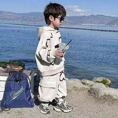 Boys' High-quality Coat +pants 2-piece Set 2025 New Products for Children's Holiday Performance Clothing Fashionable Sweatshirts