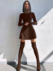 Women’s Long Sleeve Mini Bodycon Dress – Sexy Club Party Wear