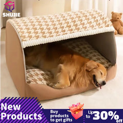 Autumn and Winter Dog Thousand Birds Grid Drawer Dog Kennel Large Dog Large Dog Kennel Deep Sleep Cat Kennel Pet Kennel Pet Shop