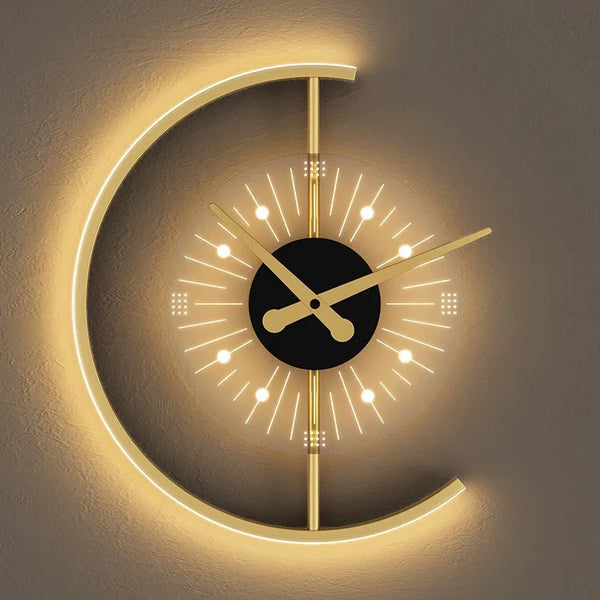 Living room light luxury creative clock wall lamp Home Decor