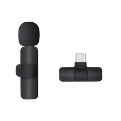 Basix Mini Wireless Lavalier Microphone Noise Cancelling for iPhone Android Cameras - Portable Wireless Mic for Live Interviews