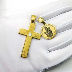 Stainless Steel Pendant of Holy Cross of Pardon and the Cross of the Sons and Daughters Marie Julie Jahenny Cross of Forgiveness