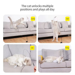 Interactive Cat Toy Handfree Cat Stick Kitten Playing Teaser Wand Toy Suction Cup Feather Wand Pet Supplies Simulation Feather Pet Shop