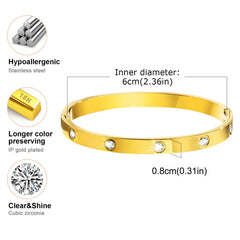 Vnox Gold Plated Love Cuff Bangle – Stainless Steel Bracelet