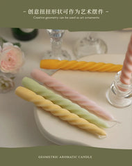 Ins Style Thin Spiral Long Rod Candle Scented Candle Aromatherapy Soy Wax Candles Wedding Birthday Candle Party Home Decoration