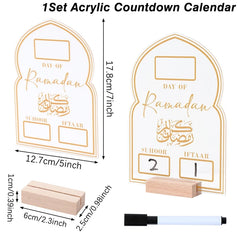 Ramadan Countdown Calendar Eid Mubarak Ornament Ramadan Decoration 2026 For Home Ramadan Kareem Islamic Muslim Party Decor Gifts