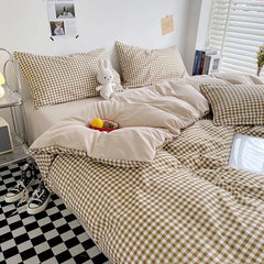 Skin-friendly Quilt Cover Plaid Style Duvet Covers Double Side Bed Cover постельное белье Home Comforter Covers(No Pillowcase)