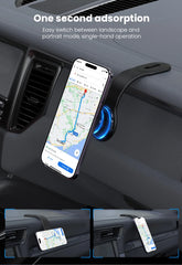 Vyvylabs Magnetic Car Phone Holder 15W Wireless Charger Bendable Car Phone Mount for iPhone 12-18 Stand Dashboard Center Console