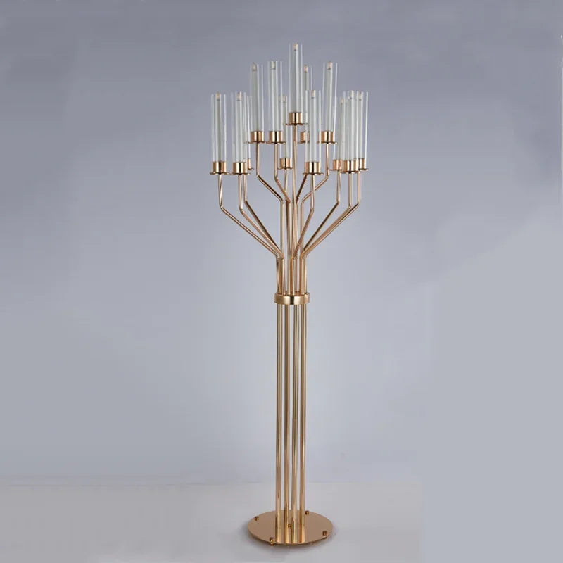 Modern 13-Head Acrylic Candles, Perfect for Wedding Parties, Holiday Gatherings, Outdoor Aisle Table Center Decor
