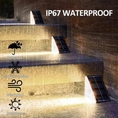 Outdoor Solar Step Lights, Warm White & RGB, IP67 Waterproof, Auto On, for Patio, Yard, Driveway, Porch Decoration Home Decor Lamps and Lights