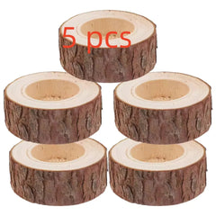 Wood Tea Light Candle Holders Rustic Tealight Candlestick Home Table Wedding Birthday Party Valentine's Day Home Decorations