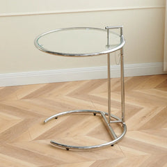Nordic Glass Coffee Table Living Room Furniture Side Table Balcony Stainless Steel Lifting Tea Table Transparent Bedside Tables Bedroom Furniture