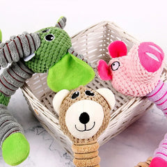 Indestructible Large Dog Sound Squeaky Toys Animals Shape Pet Soft Plush Chew Molar Training Toy Puppy Bite Teeth Dental Toys Pet Shop