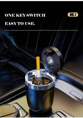 Universal Car Ashtray with LED Light Smokeless Aluminum Cup