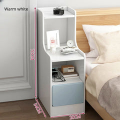 Modern Wooden Mini Nightstand with Drawer Storage