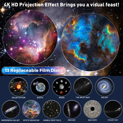 Star Projector,13 in 1 Planetarium Galaxy Projecto,360°Rotation,Mute Design,HD Image&Timing for Bedroom,Birthday,Christmas Decor