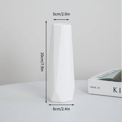 Nordic Vases Pure White Plastic Vases Imitation Ceramic Flower Vases Desktop Flowerpot Wedding Decor Home Ornament