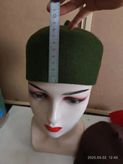 Eid Ramadan Prayer Hats for Muslim Men Wool Felt  Fashion Brown Red Kufi Hijab Handmade Beret Caps Spring Winter Elegant Hat